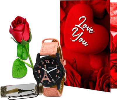 Avirons Greeting Card, Artificial Flower, Message Pills, Watch Gift Set