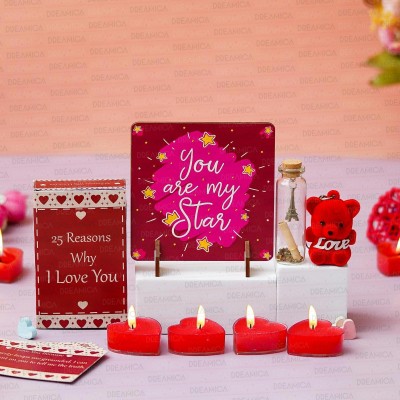 Dreamica Showpiece, Greeting Card, Keychain, Message Pills, Candle Gift Set