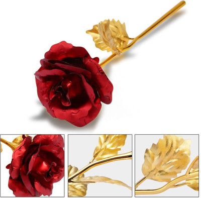 J H Traders Red Rose Artificial Flower(10 cm, Pack of 1, Single Flower)