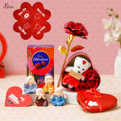 Xvision Artificial Flower, Showpiece, Greeting Card, Showpiece Gift Set