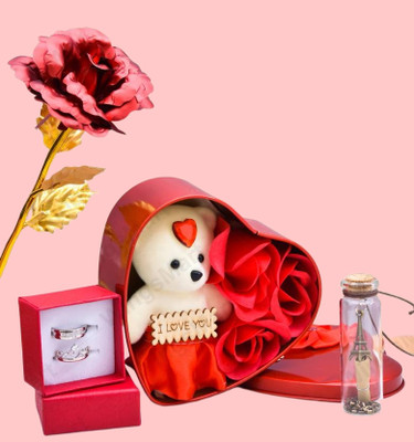 AKSHAJ GIFTS Artificial Flower, Soft Toy, Message Pills Gift Set