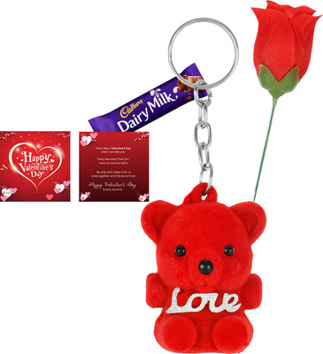 Meepo Artificial Flower, Greeting Card, Keychain Gift Set For Rs. 94 @ 62 %