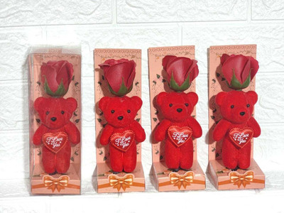 OSHD Soft Toy, Artificial Flower Gift Set
