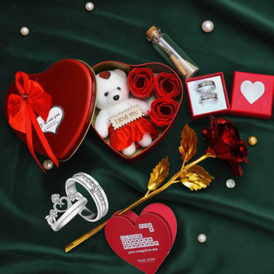 ALLFORSALES Soft Toy, Artificial Flower, Decorative Bottle, Jewellery Gift Set