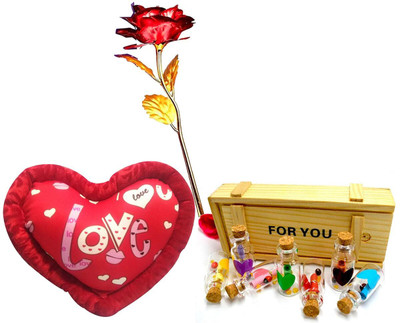 Saugat Traders Soft Toy, Artificial Flower, Message Pills Gift Set