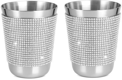 UGS (Pack of 2) Luxury return favours for wedding/walima/shaadi/anniversary/ perfect for gifting Glass Set Cocktail Glass(200 ml, Steel, Silver)