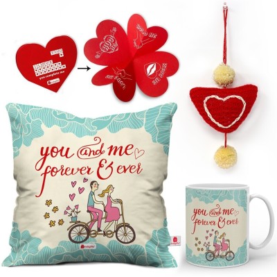 Indigifts Cushion, Mug, Showpiece, Soft Toy, Greeting Card Gift Set