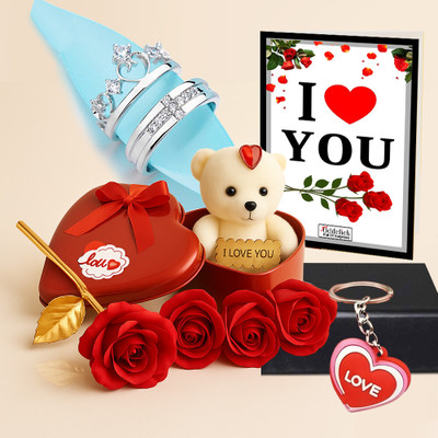OddClick Showpiece, Soft Toy, Greeting Card, Message Pills, Artificial Flower Gift Set