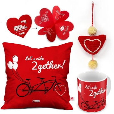 Indigifts Cushion, Mug, Showpiece, Soft Toy, Greeting Card Gift Set