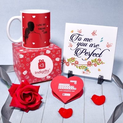 Indigifts Mug, Showpiece, Artificial Flower Gift Set