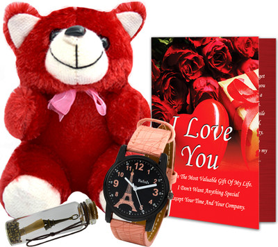 Avirons Greeting Card, Soft Toy, Watch, Message Pills Gift Set