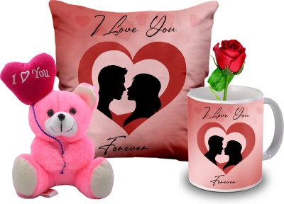 Avirons Artificial Flower, Soft Toy, Mug, Cushion Gift Set