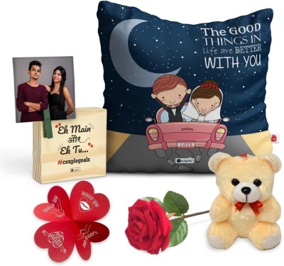 Indigifts Cushion, Greeting Card, Soft Toy, Photoframe Gift Set