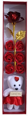 PEXON CREATION Artificial Flower, Soft Toy Gift Set