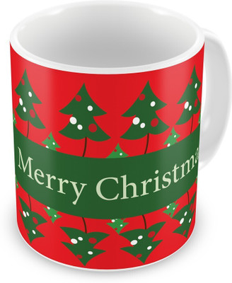 Indigifts Beautiful Xmas Trees In A Seamless Pattern Ceramic Coffee Mug(330 ml)