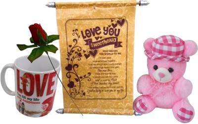 Saugat Traders Soft Toy, Mug, Greeting Card Gift Set