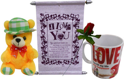 Saugat Traders Soft Toy, Mug, Greeting Card Gift Set