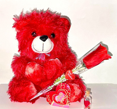 KHUSHA CREATIONS Soft Toy, Artificial Flower, Message Pills, Greeting Card Gift Set