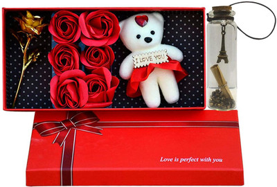 Saugat Traders Message Pills, Artificial Flower Gift Set