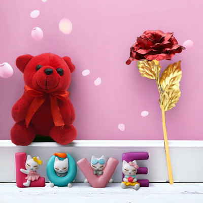 Ascension Artificial Flower, Soft Toy, Showpiece Gift Set