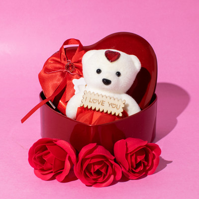 StatueStudio Soft Toy, Artificial Flower Gift Set