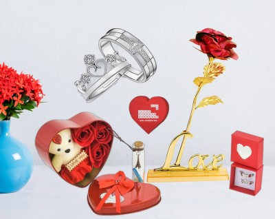 nyarogift Artificial Flower, Soft Toy, Jewellery, Message Pills, Greeting Card, Showpiece Gift Set