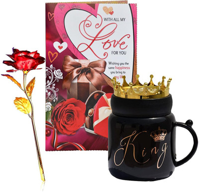 Saugat Traders Greeting Card, Artificial Flower, Mug Gift Set