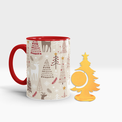 Fifth and Moon C-RT-TREE-75 Ceramic Coffee Mug(320 ml, Pack of 2)