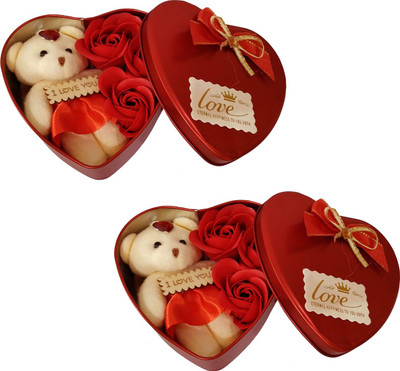salvusappsolutions Soft Toy, Artificial Flower Gift Set