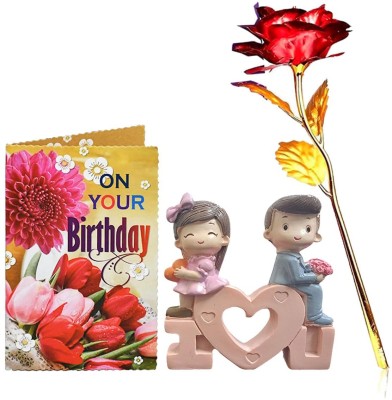 Saugat Traders Greeting Card, Artificial Flower, Showpiece Gift Set