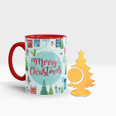 Fifth and Moon C-RT-TREE-60 Ceramic Coffee Mug(320 ml, Pack of 2)