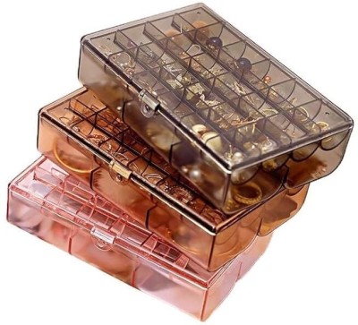 EDBIRET 2 Layer Acrylic Jewelry Storage Box 2 Layer Acrylic Jewelry Storage Box Vanity Box(Multicolor)