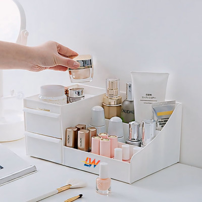 octane Cosmetics, Makeup Items Box 308 Desk Organizer Vanity Box(White)