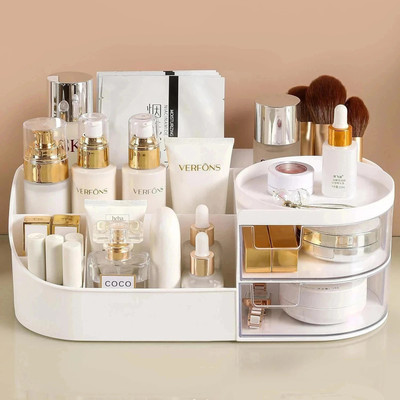 Anshri White Make Up 7 compartment Vanity Box(White)
