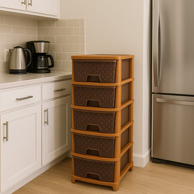 YUBITUBY 5 Compartments Plastic All(Brown)