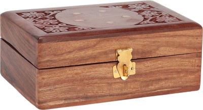 DigiRake Wooden Jewellery Box 8*5 Inch Jewelry Storage, Makeup Storage, Gift For Marriage, Accessory Storage Vanity Box(Brown)