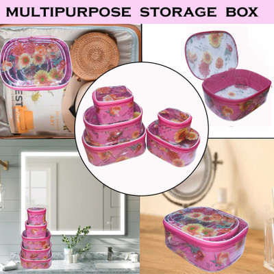HK Hello Kiddies Set of 5 Pcs Toiletry Shaving Makeup Bindi Bangle Socks Hanky Storage pack of 1 Vanity Box(Muticolour)