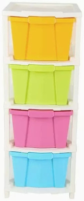 HUMBLE KART 4 Compartments Plastic Chest of Drawers(Multicolor)