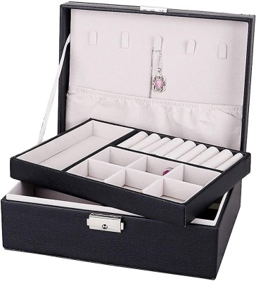 BLAPOXE Jewelry Box for Women and Girls, 2 Layers Jewelry Organizer Container PU Leather Storage Case with Removable Tray, Holder for Necklaces Earrings Vanity Box(Multicolor)