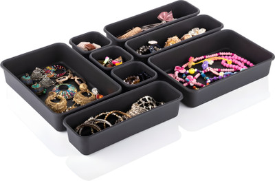BloomKitchen Empty Cutlery Holder Case(Black  Holds 24 Pieces)