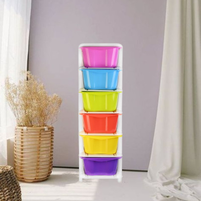 HUMBLE KART 6 Compartments Plastic Chest of Drawers(Multicolor)