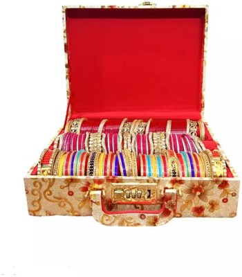 AAFAT Premium Quality 3 Rod Bangle Box with Lock system vanity box Lock System Vanity Box(GOLDEN)