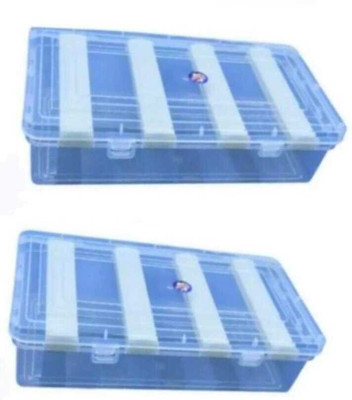 INAB Clear Plastic Bangle Box, 4 Compartments Jewellery Box For Travelling,Bride,Chudi Organizer For Storage Vanity Box(Clear)