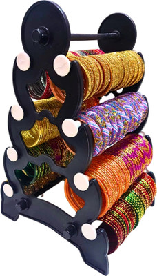 Zyntra 4 Step (White with Black) Chudi stand,Bangle Stand, Bangle display stand Jewellery Organizer
