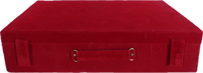 KUBER INDUSTRIES Wooden 5 Rod Bangle Box With 2 Magnetic Buckle With Handle (Maroon) Bangle Box Vanity Box(Maroon)