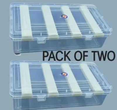 INAB Multipurpose Jewellery Box, Vanity Box, Organizer Clear Plastic Bangle Box with 4 Adjustable Rods Vanity Box(Clear)