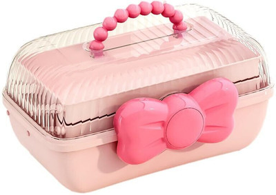 WHISKET Hair Accessories Organizer Box Multi-Purpose Organizer For Makeup Art Supplies. Makeup Brush,, Lipstick, Eyeliner, Nail Polish Storage Vanity Box(Baby Pink)