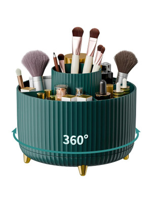 ZODZE 360° Rotate Makeup Brush Holder Organizer, Makeup Organizers Countertop Cosmetic Organizer, Makeup Organizer, Brush Organizer, Rotating Makeup Organizer Vanity Box(Green)
