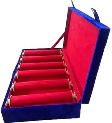 DRSP 6 Roll Bangle Box Valvet Blue Bangle Box Vanity Box(Blue)