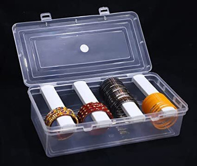 CRYSTALGLASS Plastic bangle box, Storage Organizer for Bangles, Chudi Sets, Bride(Pack of 1) Jewellery Vanity Box(Clear)
